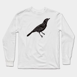 Vintage Inspired Linocut 9 Long Sleeve T-Shirt